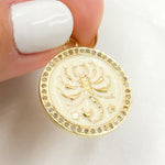 Load image into Gallery viewer, Sterling Silver Round Scorpio Zodiac Pendants