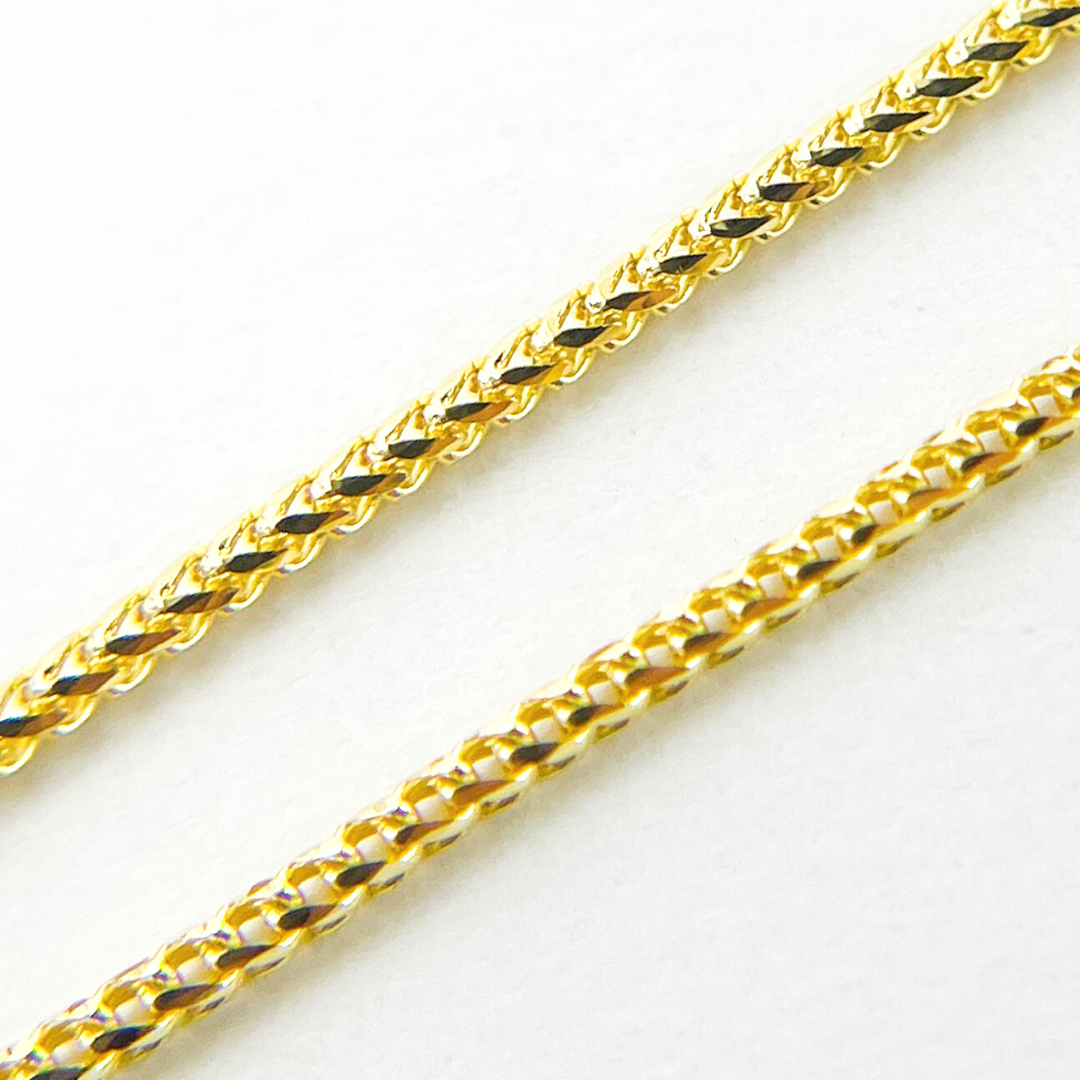 14K Solid Gold Wheat Chain
