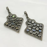 Load image into Gallery viewer, DSP012. Diamond Sterling Silver Fancy Shape Pendant with Gemstone