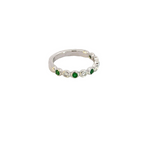 Load image into Gallery viewer, 14k Solid Gold Emerald and Diamond Band Ring.