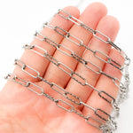 Load image into Gallery viewer, Black Rhodium Sterling Silver Diamond Cut and Smooth Paperclip Chain