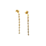 Load image into Gallery viewer, EFG52100. 14k Solid Gold Diamond Baguette Dangle Earrings