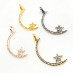 Load image into Gallery viewer, DP491. Diamond Sterling Silver Moon and Star Pendant
