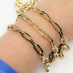 Load image into Gallery viewer, Gold Plated 925 Sterling Silver Thick Paperclip Chain