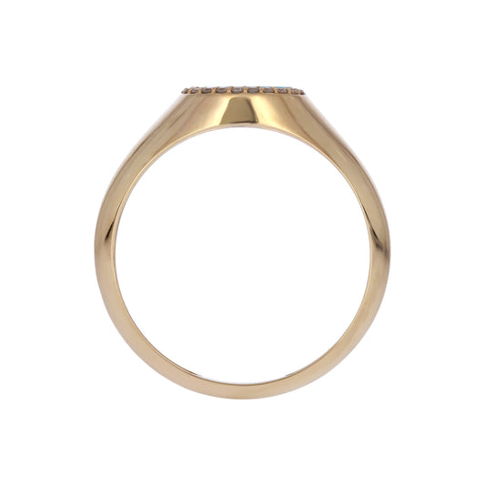 DRN04784TQ. 14k Solid Gold Turquoise and Diamond Fancy Ring
