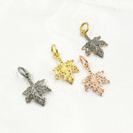 Load image into Gallery viewer, DC457. Diamond Sterling Silver Leaf Charm