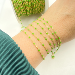 Load image into Gallery viewer, Gold Plated Sterling Silver Enamel Lemon Green Color Chains