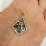 Load image into Gallery viewer, KSG30. Sterling Silver Black Rhodium with Diamonds Arrowhead Shape Charm