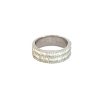 Load image into Gallery viewer, 14k Solid Gold Half Band Baguette Diamond Ring.