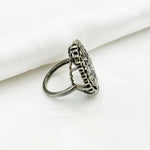 Load image into Gallery viewer, DR024. Diamond Sterling Silver Black Rhodium Labradorite