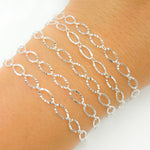 Load image into Gallery viewer, Silver Diamond Cut Oval Cable Chains