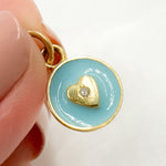 Load image into Gallery viewer, Buy Now Sterling Silver Round Heart Enamel Charm