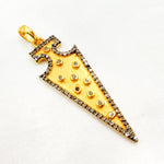 Load image into Gallery viewer, Diamond Silver Arrow Head Pendant with Gemstone