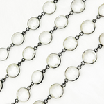 Load image into Gallery viewer, Crystal Round Shape Bezel Oxidized Wire Chain. CR39
