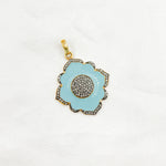 Load image into Gallery viewer, DP520. Diamond & Sterling SilverFlower Enamel Pendant