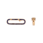 Load image into Gallery viewer, 14K Solid Gold Oval Clasp with Precious Stones. ASF77026