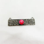 Load image into Gallery viewer, DC10. Silver Diamond and Gemstone Rectangle Connector