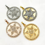 Load image into Gallery viewer, DP220. Diamond Sterling Silver Round Star Pendant