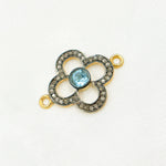 Load image into Gallery viewer, DC911. Diamond & Sterling Silver Flower Connector with Gemstone