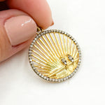 Load image into Gallery viewer, Diamond Sterling Silver Round Birds Pendant