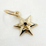 Load image into Gallery viewer, Shop Now Solid Gold Star Charm with Gemstones