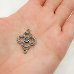 Load image into Gallery viewer, DC911. Diamond & Sterling Silver Flower Connector with Gemstone