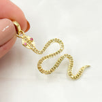 Load image into Gallery viewer, Diamond Sterling Silver Snake Pendant with Gemstone