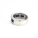 Load image into Gallery viewer, 14k Solid Gold Blue Sapphire and Diamond Eternity Band Ring.