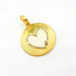 Load image into Gallery viewer, DP663A. Diamond Sterling Silver Round Heart Enamel Pendant