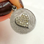 Load image into Gallery viewer, DP259. Diamond & Sterling Silver Round Heart Pendant