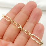 Load image into Gallery viewer, 14K Solid Hollow Gold Flat Long & Short Oval Link Bracelets