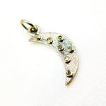 Load image into Gallery viewer, DC202. Diamond Sterling Silver Moon Pendant