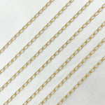 Load image into Gallery viewer, Sterling Silver Gold Plated White Enamel Cable Link Chains