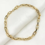Load image into Gallery viewer, 568/A072/G Bracelet. 14K Yellow Gold Hollow Smooth and Flat Paperclip Bracelet