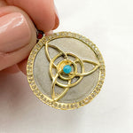 Load image into Gallery viewer, Sterling Silver Round Celtic Trinity Knot Pendant with Gemstone
