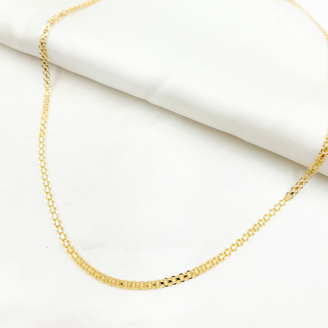 14K Solid Gold Bismark Link Chain