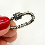 Load image into Gallery viewer, Buy Now Sterling Silver Oval Twisted Wire Carabiner Clasp with Gemstone