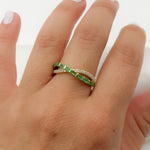 Load image into Gallery viewer, Solid Yellow Gold Diamond and Gemstone Cross Ring