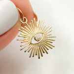 Load image into Gallery viewer, 14K Solid Gold Diamond Eye Charm