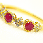 Load image into Gallery viewer, 14K Solid Yellow Gold Diamond and Ruby Ring.