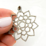 Load image into Gallery viewer, DP471. Diamond & Sterling Silver Flower Pendant