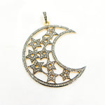 Load image into Gallery viewer, DP134. Diamond Sterling Silver Moon and Star Pendant