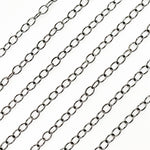 Load image into Gallery viewer, Black Rhodium Sterling Silver Smooth Oval Link Chain