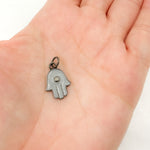 Load image into Gallery viewer, Diamond Sterling Silver Hamsa Enamel Charm