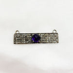 Load image into Gallery viewer, DC10. Silver Diamond and Gemstone Rectangle Connector
