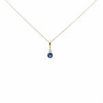 Load image into Gallery viewer, CMF00357B. 14K Solid Gold Blue Natural Diamond Round Charm