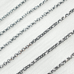 Load image into Gallery viewer, Buy Black Rhodium & White Sterling Silver Rolo Chain