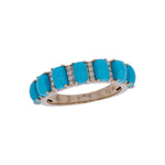 Load image into Gallery viewer, CR97262TQ5X3. 18K Solid Gold Diamond & Turquoise Ring