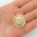 Load image into Gallery viewer, Shop Now 14K Gold Peace Symbol Round Pendant