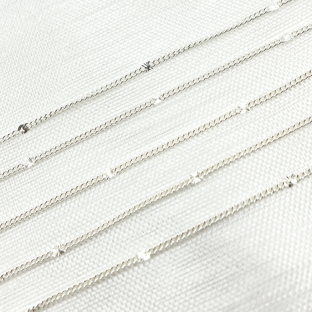 925 Sterling Diamond Cut Marina Link Chain